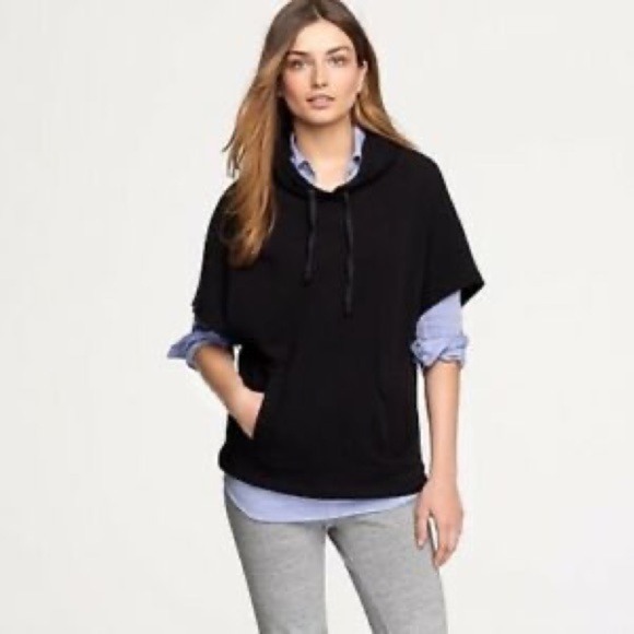 J. Crew Tops - J. Crew Wool Blend Short Sleeve Hoodie Sweatshirt